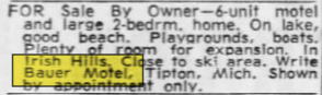 Bauer Motel - 1964 Ad - For Sale (newer photo)